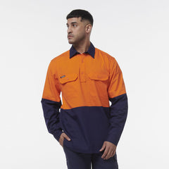 KingGee Mens Workcool Vented Closed Front Spliced Shirt K54011-Collins Clothing Co