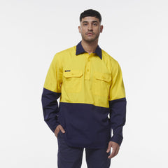KingGee Mens Workcool Vented Closed Front Spliced Shirt K54011-Collins Clothing Co