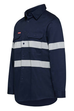 Hard Yakka Foundations Long Sleeve Taped Cotton Drill Work Shirt Y07227-Collins Clothing Co