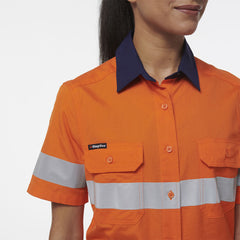 KingGee Womens Workcool Vented Reflective Short Sleeve Shirt K44229-Collins Clothing Co