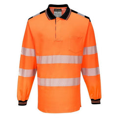 T184 Pw3 Hi-Vis Polo Shirt L/S-Yellow/Black-3Xl-KarWorkwear