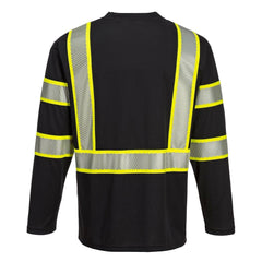 S346 Iona plus Long Sleeve Reflective T-Shirt Black, Xx-Large
