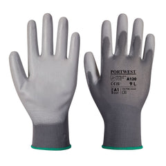 A120 Work Gloves PU Palm Dipped Abrasion and Tear Resistant Black, X-Small