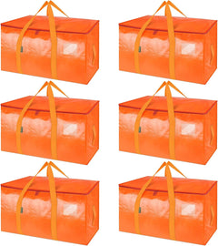 8-Pack Oversized Moving Bags with Reinforced Handles, Heavy-Duty Storage Tote for Clothes, Moving Supplies (Black, 8-Pack)