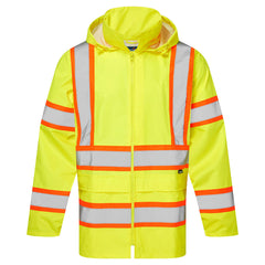 Portwest Hi-Vis X Back Contrast Tape Elasticated Cuff Rain Jacket CA400