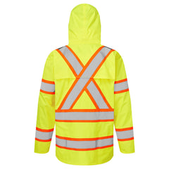 Portwest Hi-Vis X Back Contrast Tape Elasticated Cuff Rain Jacket CA400