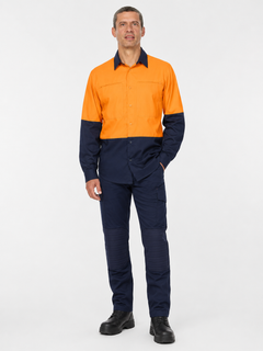 Hard Yakka  Mens Hi-Vis Workcool Pro Stretch Ripstop Shirt & Utility Work Pants HYSET013