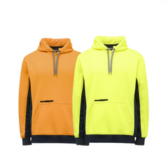 KingGee Mens Hi Vis Pull Over Hoodie Fleece Drawstring Work Safe Safety K55033-Collins Clothing Co