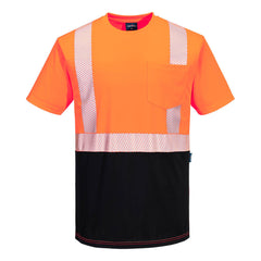 Portwest Hi-Vis Extra Comfort Segmented Tape Crew Neck Contrast Lightweight T-Shirt S196