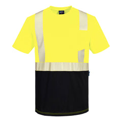 Portwest Hi-Vis Extra Comfort Segmented Tape Crew Neck Contrast Lightweight T-Shirt S196