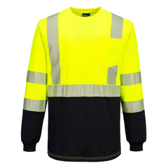Portwest Hi-Vis Segmented Tape Contrast Long Sleeve Extra Comfort Breathable T-Shirt S197