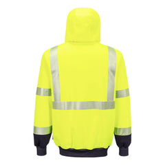 Portwest Hi-Vis Contrast Segmented Tape Zipped Adjustable Hoodie UB320
