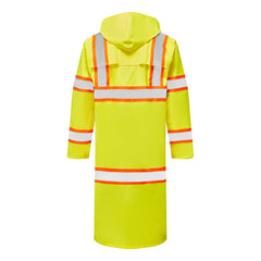 Portwest  Hi-Vis Extra Protection  PVC Coating Contrast Tape Rain Coat 48" Extra Long UH405