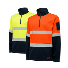 Hard Yakka Utility Hi-Vis 2 Tone Brushed Fleece Crew Jumper Work Y19270-Collins Clothing Co