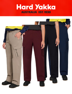 Hard Yakka Womens Edge Ripstop Stretch Work Pant Cargo Pants Y08150