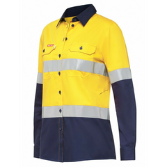 Womens Hard Yakka Hi-Vis Work Shirt KoolGear Vented Taped Tapered Y08220-Collins Clothing Co