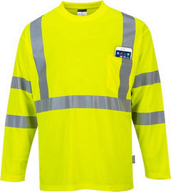 Portwest Hi-Vis Long Sleeved Breathable T-Shirt-Orange S191