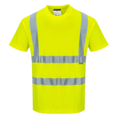 S170 Short Sleeve Cotton Safety Work T Shirt in Reflective Hivis ANSI, Yellow, 4XL
