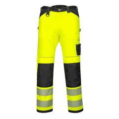 PW385 Women'S PW3 Durable Hi Vis Stretch Work Pants Yellow/Black, 34
