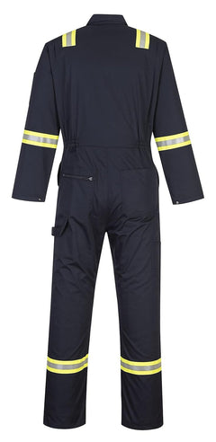 F128 Iona Xtra Reflective Coverall Navy, X-Large