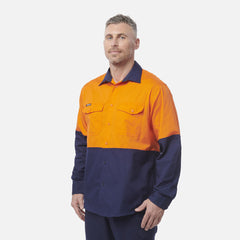 KingGee Mens Workcool 2 Hi-Vis Shirt Long Sleeve Button Up Work Workwear K54870