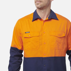 KingGee Mens Workcool 2 Hi-Vis Shirt Long Sleeve Button Up Work Workwear K54870