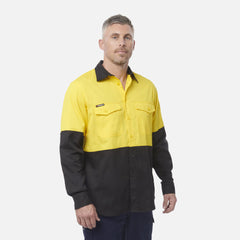 KingGee Mens Workcool 2 Hi-Vis Shirt Long Sleeve Button Up Work Workwear K54870