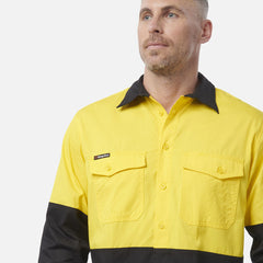 KingGee Mens Workcool 2 Hi-Vis Shirt Long Sleeve Button Up Work Workwear K54870