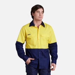 KingGee Mens Workcool 2 Hi-Vis Shirt Long Sleeve Button Up Work Workwear K54870