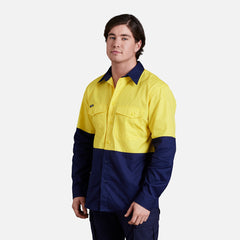 KingGee Mens Workcool 2 Hi-Vis Shirt Long Sleeve Button Up Work Workwear K54870