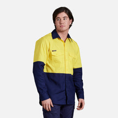 KingGee Mens Workcool 2 Hi-Vis Shirt Long Sleeve Button Up Work Workwear K54870