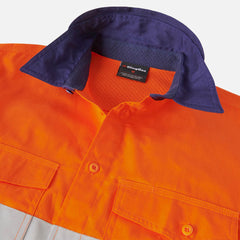 KingGee Mens Workcool Hi-Vis Taped Shirt Long Sleeve Work Lightweight K54880