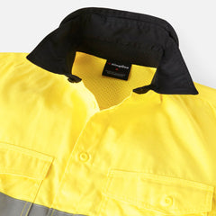KingGee Mens Workcool Hi-Vis Taped Shirt Long Sleeve Work Lightweight K54880