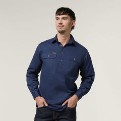 Hard Yakka Mens New Mustang LS Closed Front Work Shirt Y04004