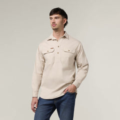 Hard Yakka Mens New Mustang LS Closed Front Work Shirt Y04004