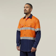 Hard Yakka Hi-Vis Two-Tone Shirt &amp; Drycool Reflective Pants Uniform Set HYSET009