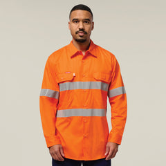 Hard Yakka Mens Lightweight Hi-Vis Shirt & Drycool Reflective Pants Uniform Set Workwear HYSET003