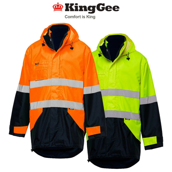 KingGee Hi Vis Reflective Insulated Jacket Construction Waterproof K55010