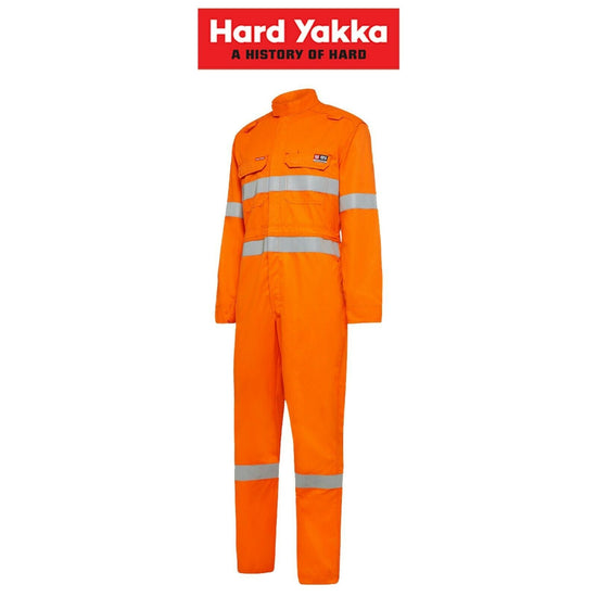 Hard Yakka Safety SheildTec Fire Resistant Coverall Overall Taped Hi-Vis Y00080