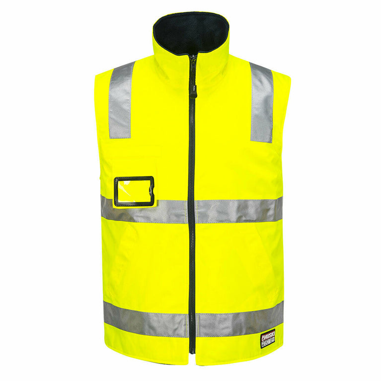 Portwest Mens Huski Traffic Vest Hi-Vis Work Reversible Taped Safety K8132