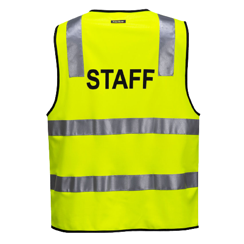 Portwest Staff Zip Vest D/N 2 Tone Hi Vis Reflective Tape Work Safety MZ107