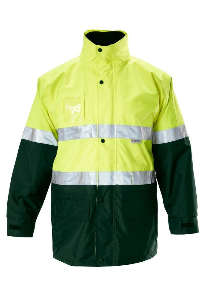 Mens Hard Yakka Foundations Hi-Vis Six 6 Way Jacket Reflective Tape Work Y06556