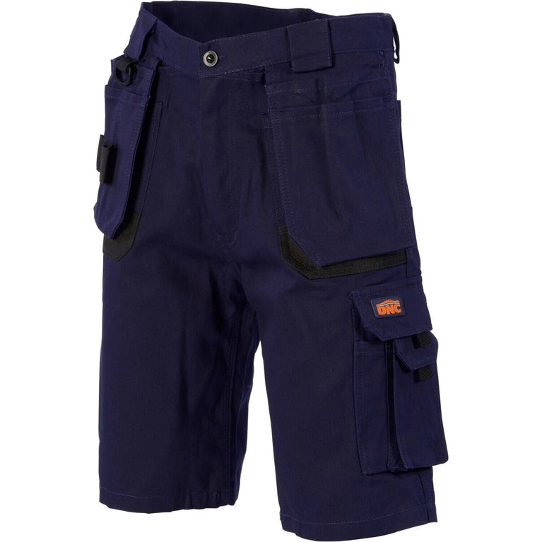 DNC Workwear Men Duratex Cotton Duck Weave Tradies Cargo Shorts Comfort 3336