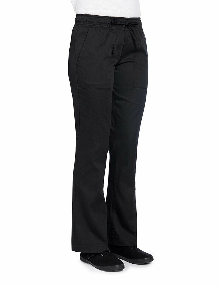 NNT Womens Black Chef Pants Elastic Waistband Drawstring Polycotton Pant CAT3S8