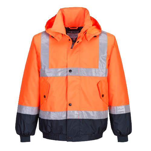 Portwest Hi-Vis Flying Jacket 2 Tone Waterproof Reflective Safety Work MJ204