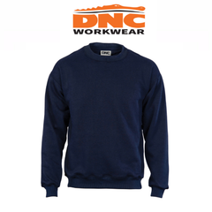 DNC Workwear Mens Crew Neck Fleecy Sweatshirt Sloppy Joe Winter Comfy Work 5302