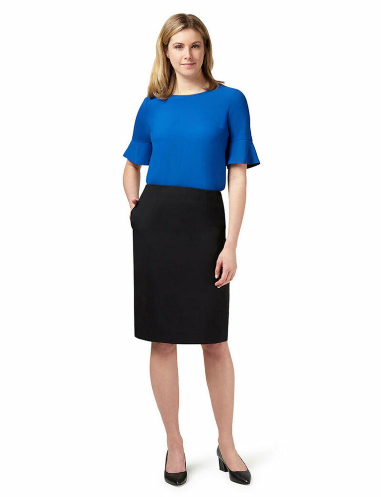 NNT Womens Formal Dobby Stretch Panel Pencil Skirt Fully Lined Business CAT2NF