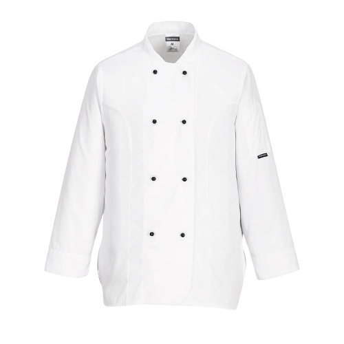 Portwest Rachel Ladies Chefs Jacket L/S White Mesh Air Long Sleeve Pocket C837