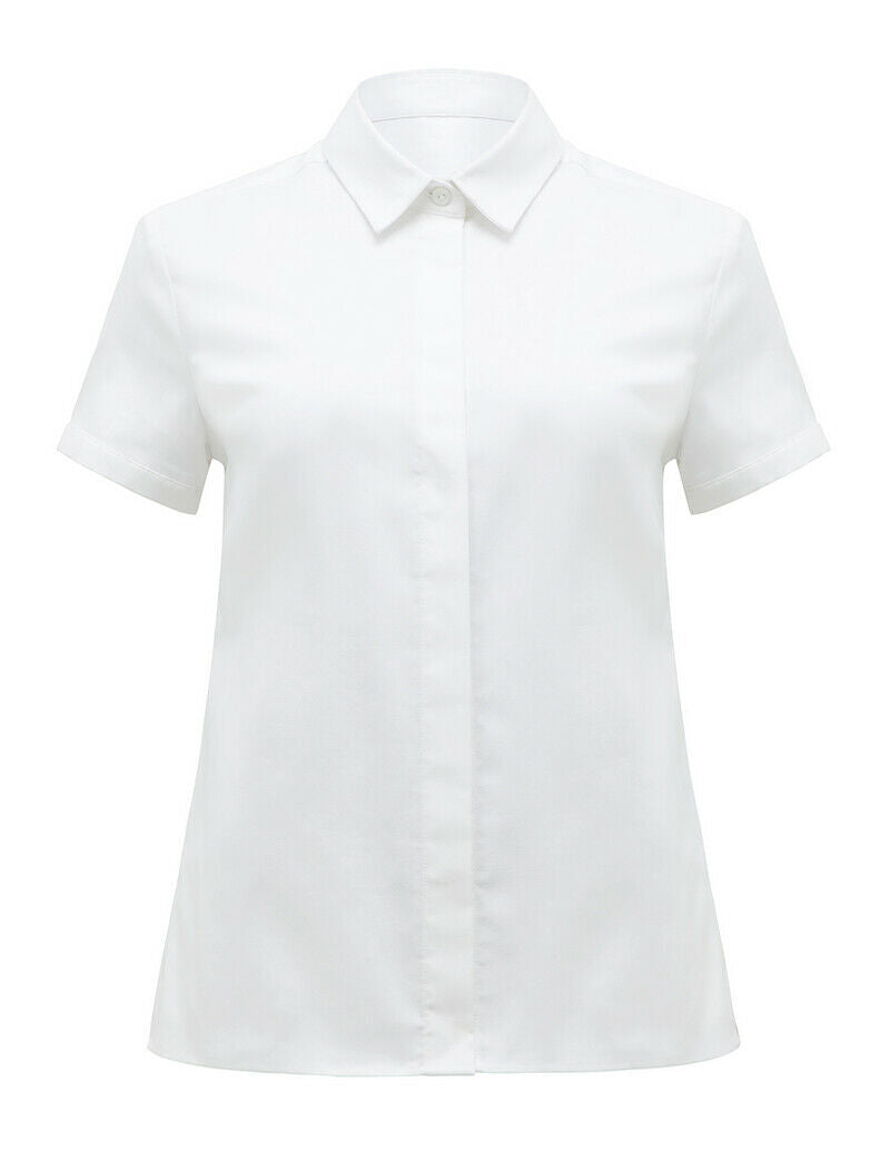 NNT Womens Short Sleeve Formal Shirt Comfort Cotton Blend Business Shirts CATU5G