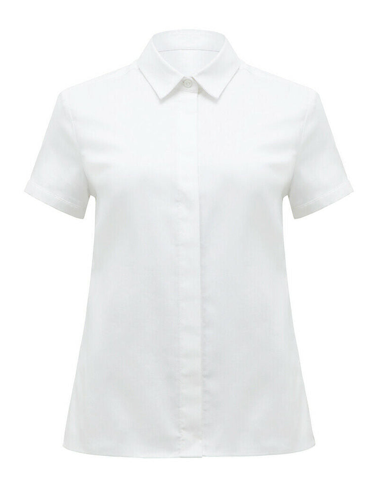 NNT Womens Short Sleeve Formal Shirt Comfort Cotton Blend Business Shirts CATU5G